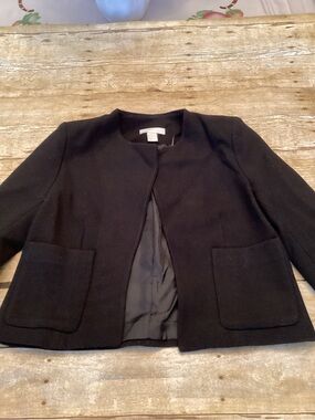 Women's Black Cropped Open-Front Blazer - Classic Workwear